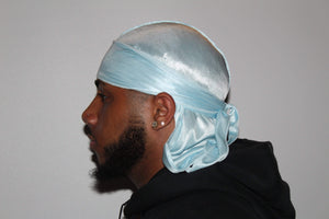 Drippy Rags Durags Bonnets Headbands Headwear More Silky Powder Blue Silky Durag