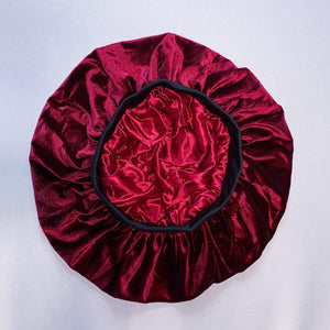 Drippy Rags Durags Bonnets Headbands Headwear More Velvet Bonnets Burgundy Velvet Bonnet (Updated Band 2021 version)