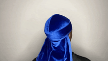 Load image into Gallery viewer, Drippy Rags Durags Bonnets Headbands Headwear More Velvet True Blue Velvet Durag