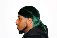 Load image into Gallery viewer, DrippyRags Durags Bonnets Headbands Headwear More Velvet Green Velvet Durag