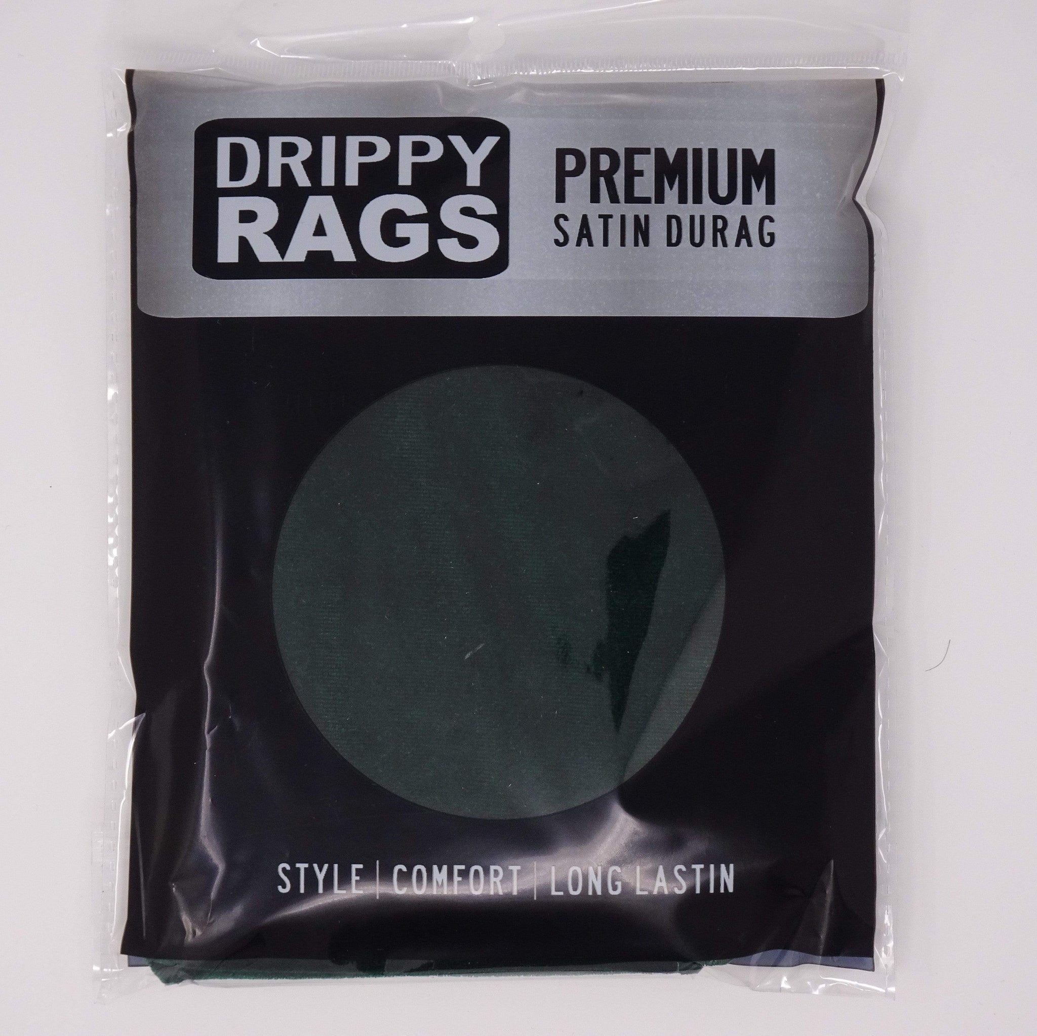 Premium Black Silky Durag, Drippy Rags