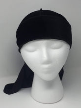 Load image into Gallery viewer, DrippyRags Durags Bonnets Headbands Headwear More Velvet Midnight Black Velvet Durag
