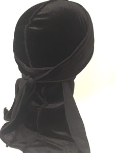 DrippyRags Durags Bonnets Headbands Headwear More Velvet Midnight Black Velvet Durag