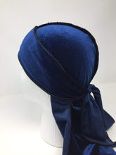 Load image into Gallery viewer, DrippyRags Durags Bonnets Headbands Headwear More Velvet Royal Blue Velvet Durag